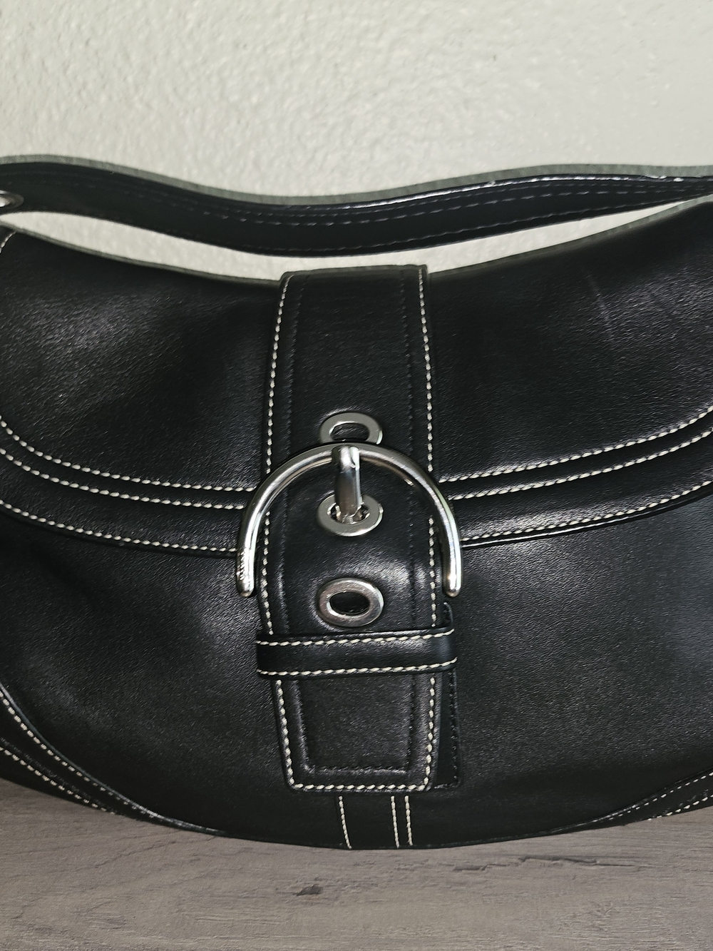 RESERVED Coach Black Leather Interior Patch Bag